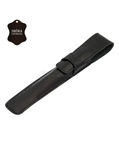 Sk&oacute;rzane, czarne etui z zaokrąglonymi bokami (E00136)