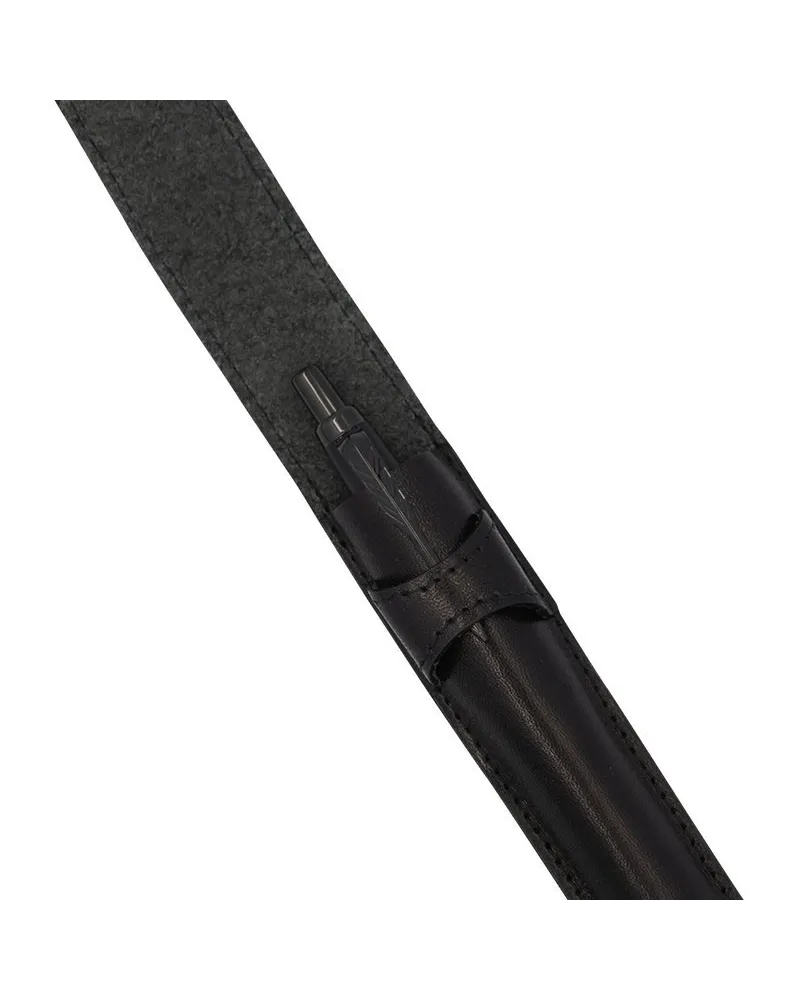 Sk&oacute;rzane, czarne etui z zaokrąglonymi bokami (E00136)