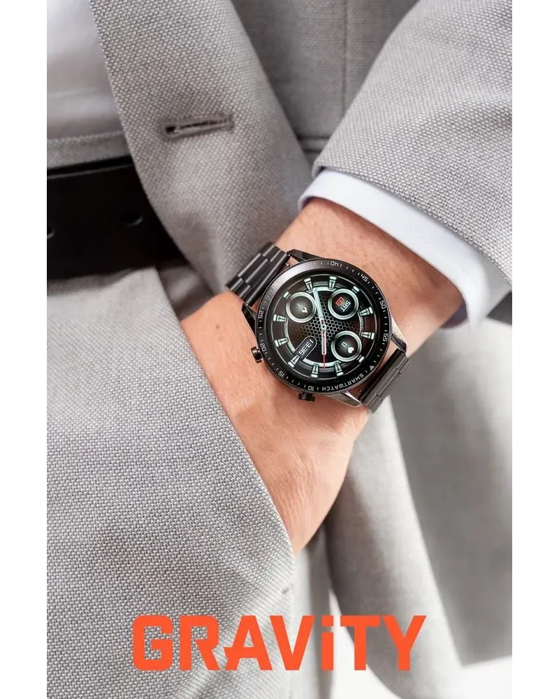 SMARTWATCH MĘSKI GRAVITY GT10-1 - AMOLED, DODATKOWY PASEK (sg046a) SMARTWATCH MĘSKI GRAVITY GT10-1 - AMOLED, DODATKOWY PASEK (sg046a)