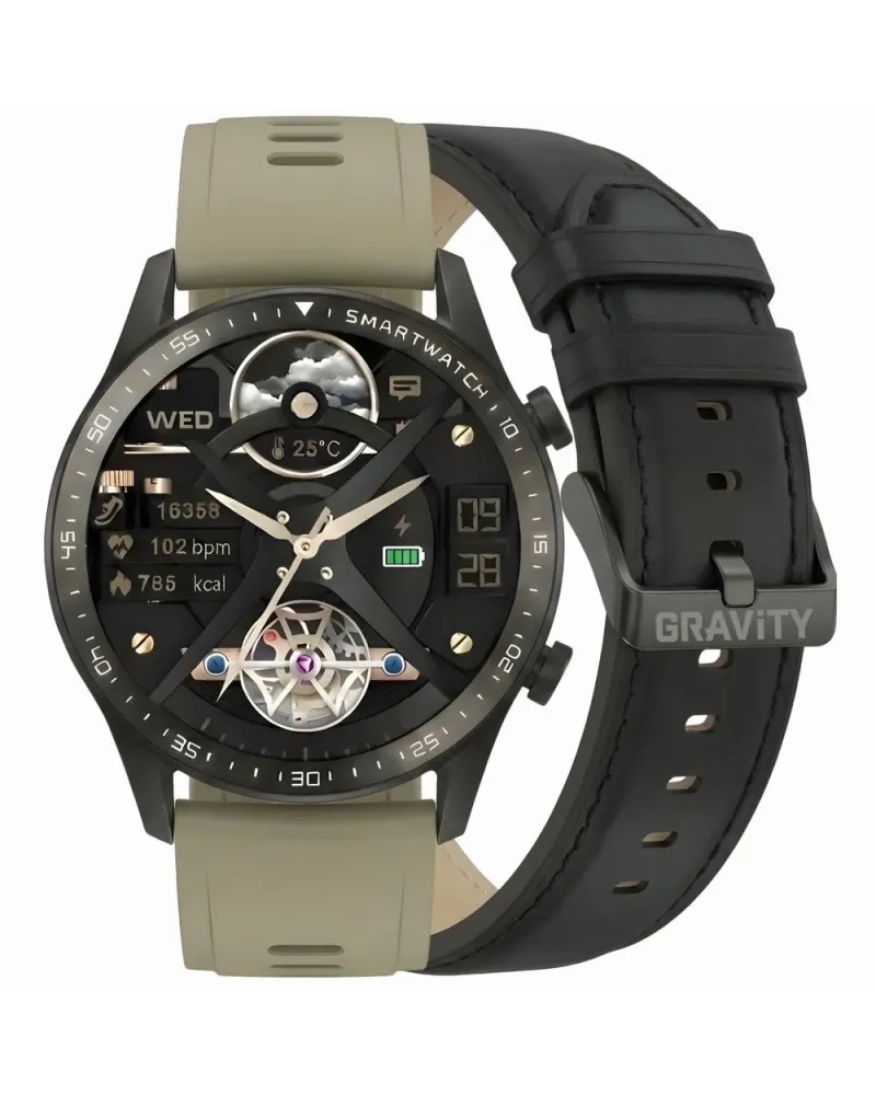 SMARTWATCH MĘSKI GRAVITY GT10-2 - AMOLED, DODATKOWY PASEK (sg046b) SMARTWATCH MĘSKI GRAVITY GT10-2 - AMOLED, DODATKOWY PASEK (sg046b)
