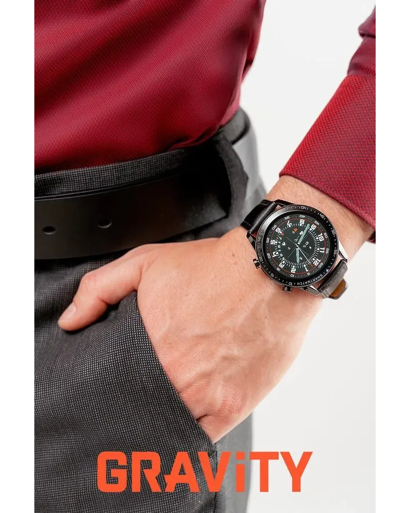 SMARTWATCH MĘSKI GRAVITY GT10-2 - AMOLED, DODATKOWY PASEK (sg046b) SMARTWATCH MĘSKI GRAVITY GT10-2 - AMOLED, DODATKOWY PASEK (sg046b)