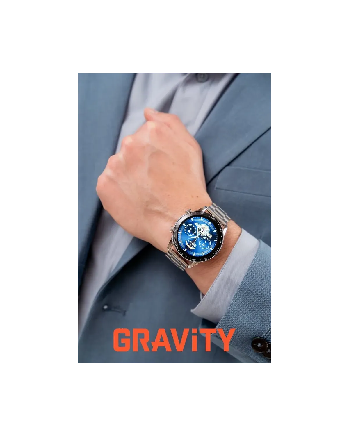 SMARTWATCH MĘSKI GRAVITY GT10-6 - AMOLED, DODATKOWY PASEK (sg046f)