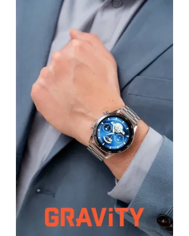 SMARTWATCH MĘSKI GRAVITY GT10-6 - AMOLED, DODATKOWY PASEK (sg046f)