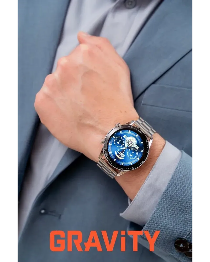 SMARTWATCH MĘSKI GRAVITY GT10-6 - AMOLED, DODATKOWY PASEK (sg046f)
