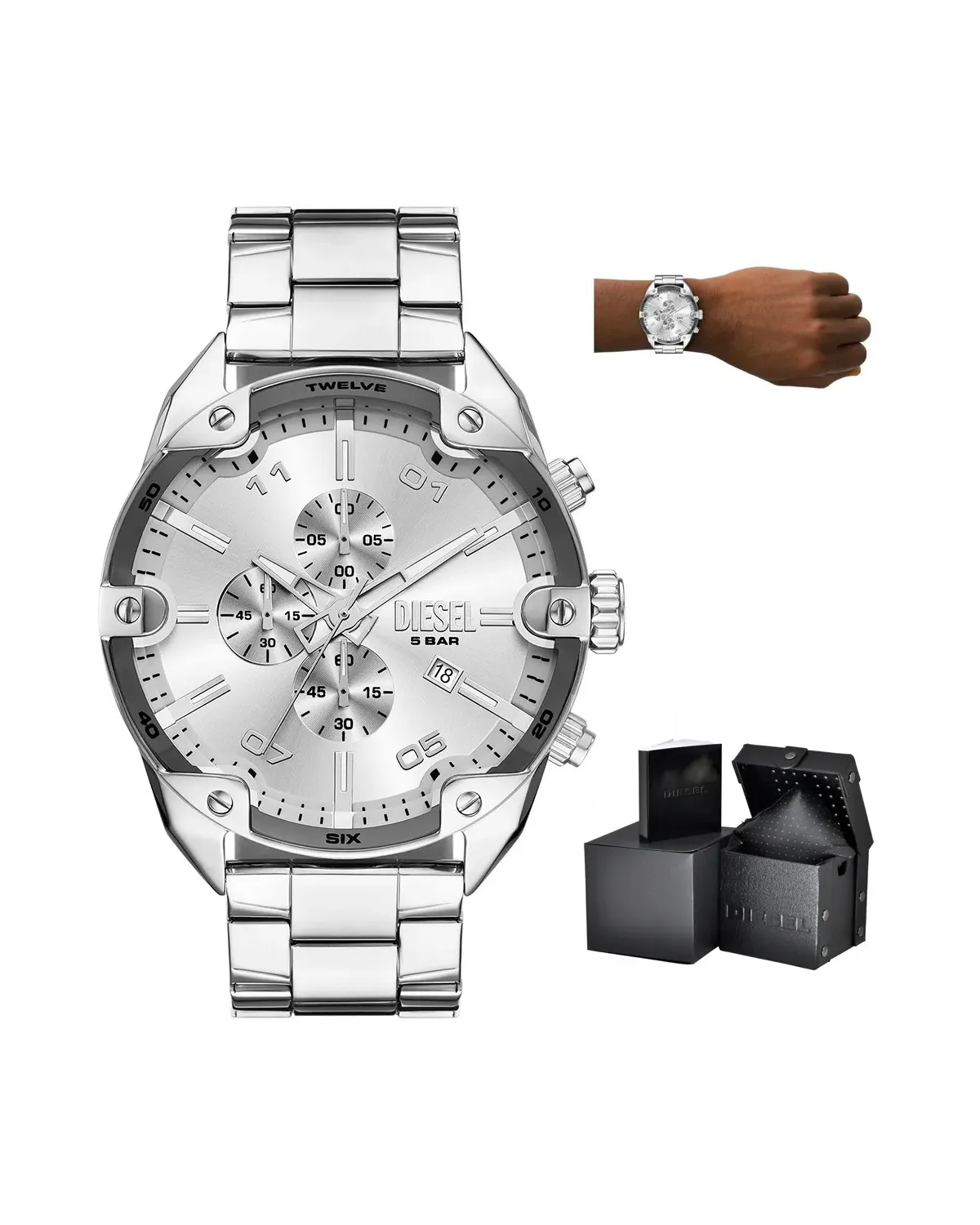 ZEGAREK MĘSKI DIESEL  Spiked Chronograph DZ4677 + BOX