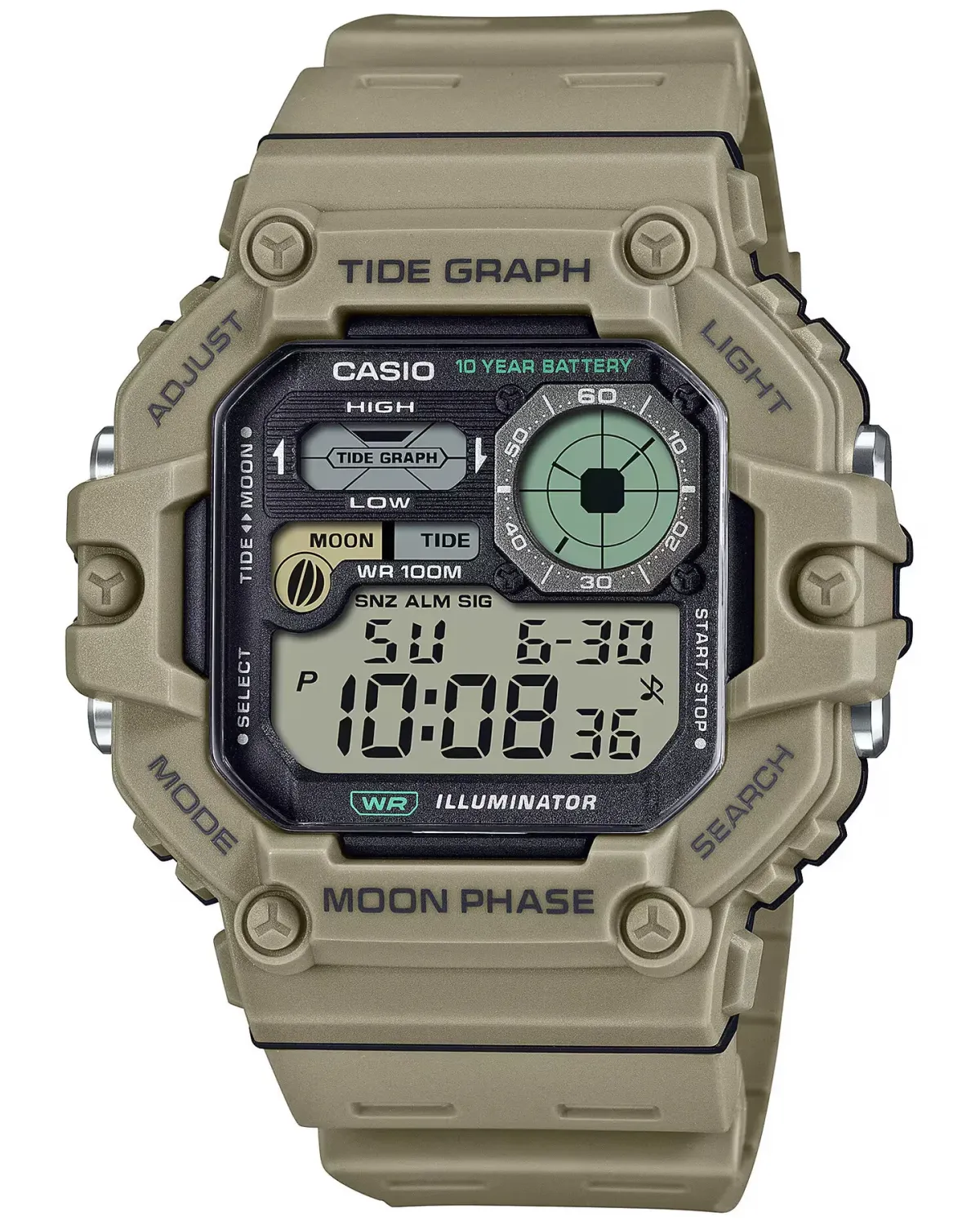 ZEGAREK MĘSKI CASIO Digital Moonphase WS-1700H-5AVDF