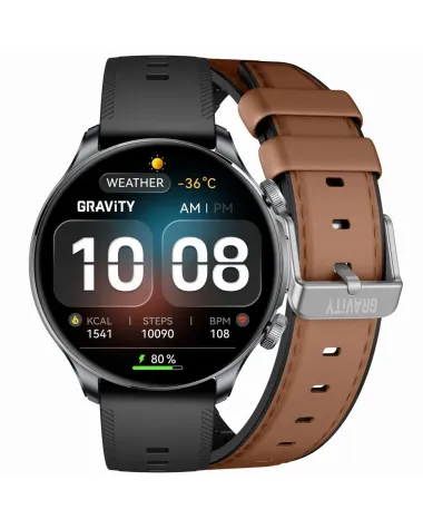 SMARTWATCH MĘSKI GRAVITY GT35-1 - AMOLED, DODATKOWY PASEK (sg049a)