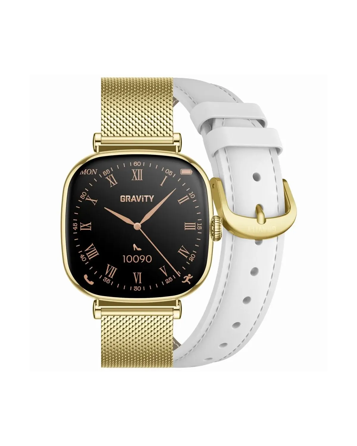 SMARTWATCH DAMSKI GRAVITY GT32-2 - ROZMOWY BLUETOOTH, DODATKOWY PASEK (sg047b)