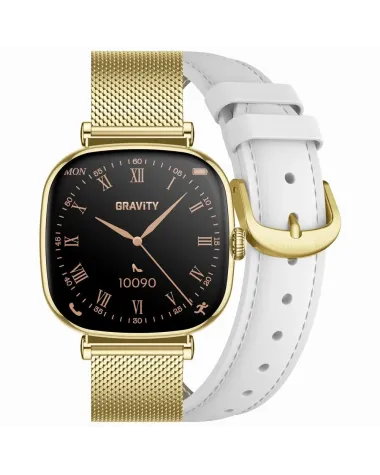 SMARTWATCH DAMSKI GRAVITY GT32-2 - ROZMOWY BLUETOOTH, DODATKOWY PASEK (sg047b)