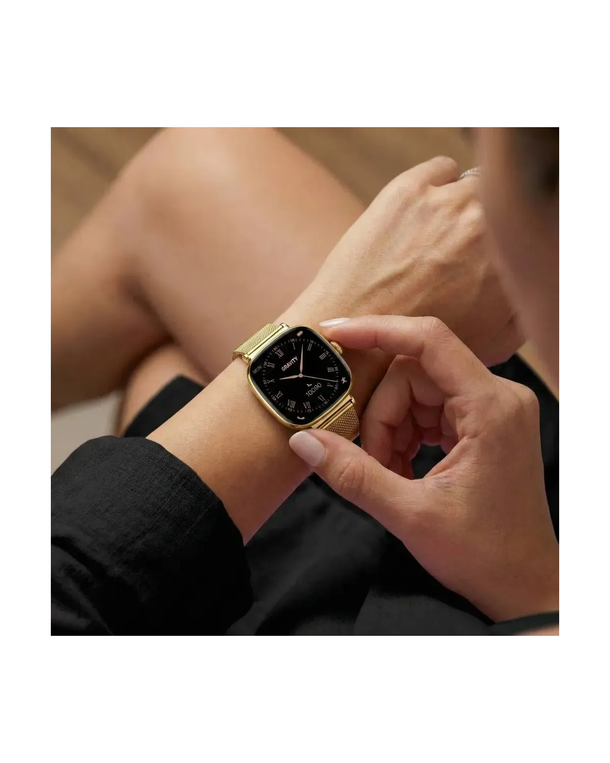SMARTWATCH DAMSKI GRAVITY GT32-2 - ROZMOWY BLUETOOTH, DODATKOWY PASEK (sg047b)