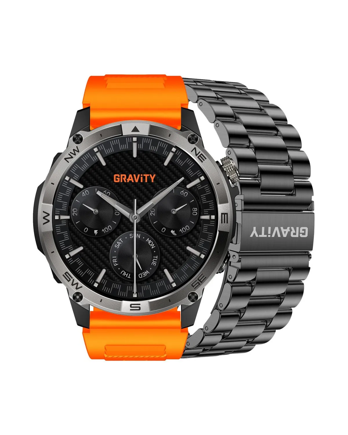 SMARTWATCH MĘSKI GRAVITY GT46-4 - AMOLED, DODATKOWA BRANSOLETA (sg055d)