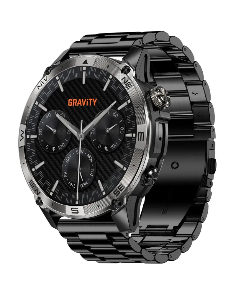 SMARTWATCH MĘSKI GRAVITY GT46-4 - AMOLED, DODATKOWA BRANSOLETA (sg055d)