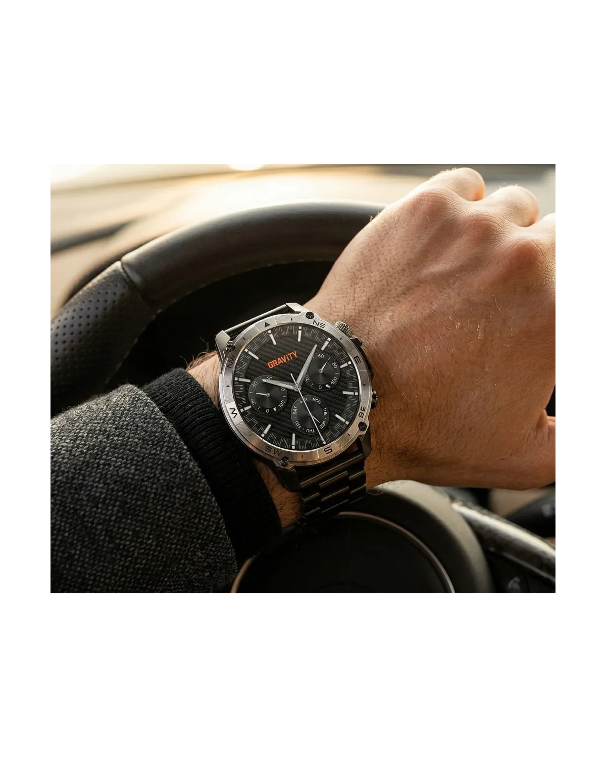 SMARTWATCH MĘSKI GRAVITY GT46-4 - AMOLED, DODATKOWA BRANSOLETA (sg055d)