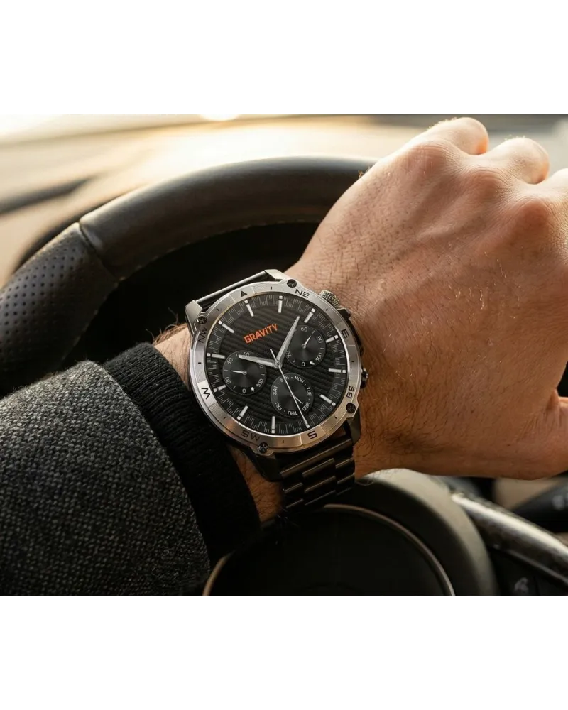 SMARTWATCH MĘSKI GRAVITY GT46-4 - AMOLED, DODATKOWA BRANSOLETA (sg055d)