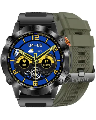 SMARTWATCH MĘSKI GRAVITY GT20-7 - AMOLED, DODATKOWY PASEK (sg024g)