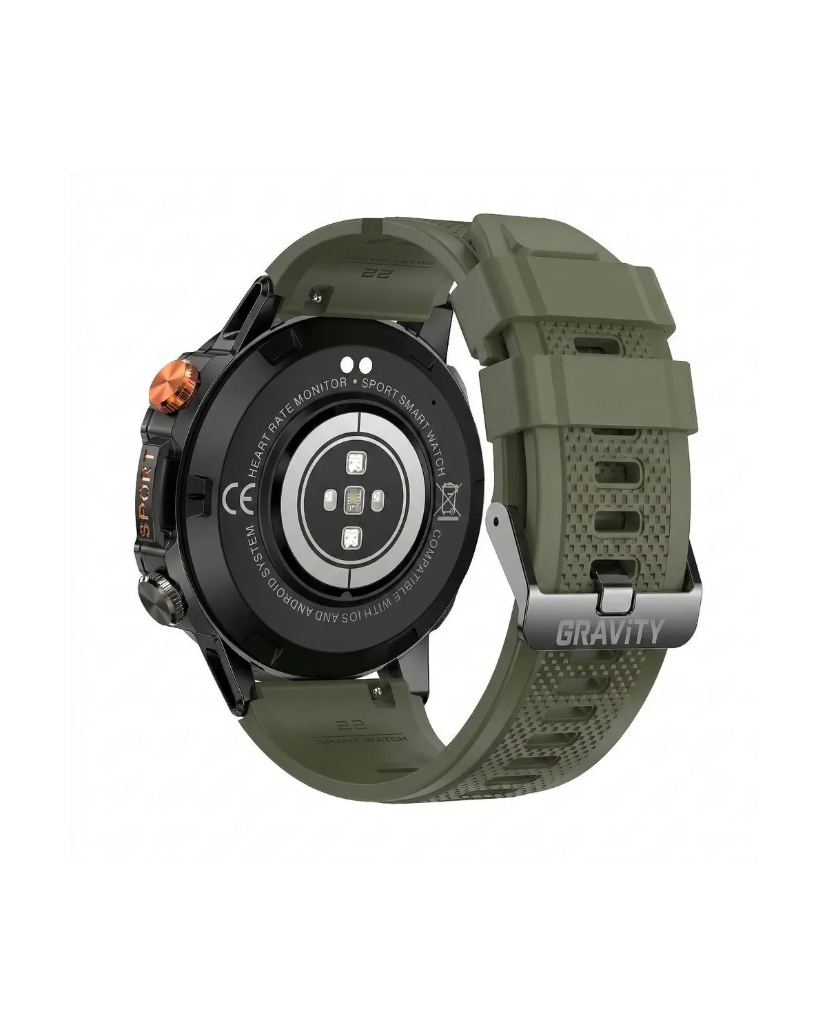 SMARTWATCH MĘSKI GRAVITY GT20-7 - AMOLED, DODATKOWY PASEK (sg024g)
