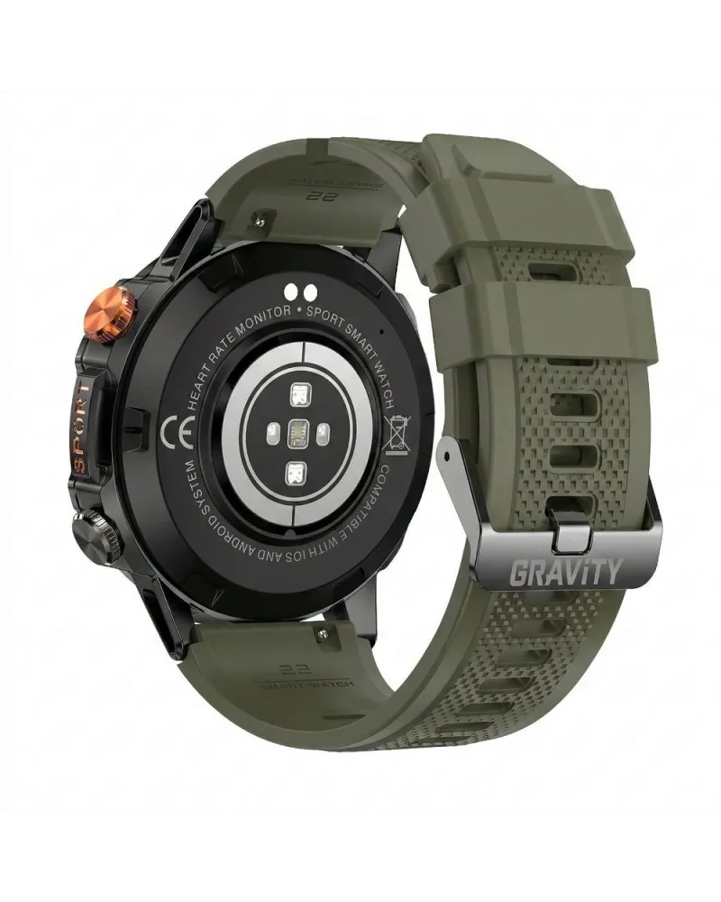 SMARTWATCH MĘSKI GRAVITY GT20-7 - AMOLED, DODATKOWY PASEK (sg024g)
