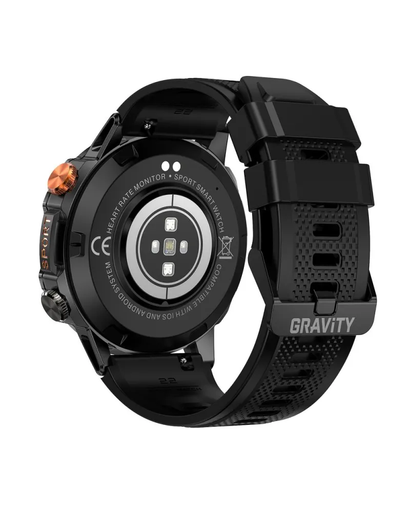 SMARTWATCH MĘSKI GRAVITY GT20-8 - AMOLED, DODATKOWY PASEK (sg024g)