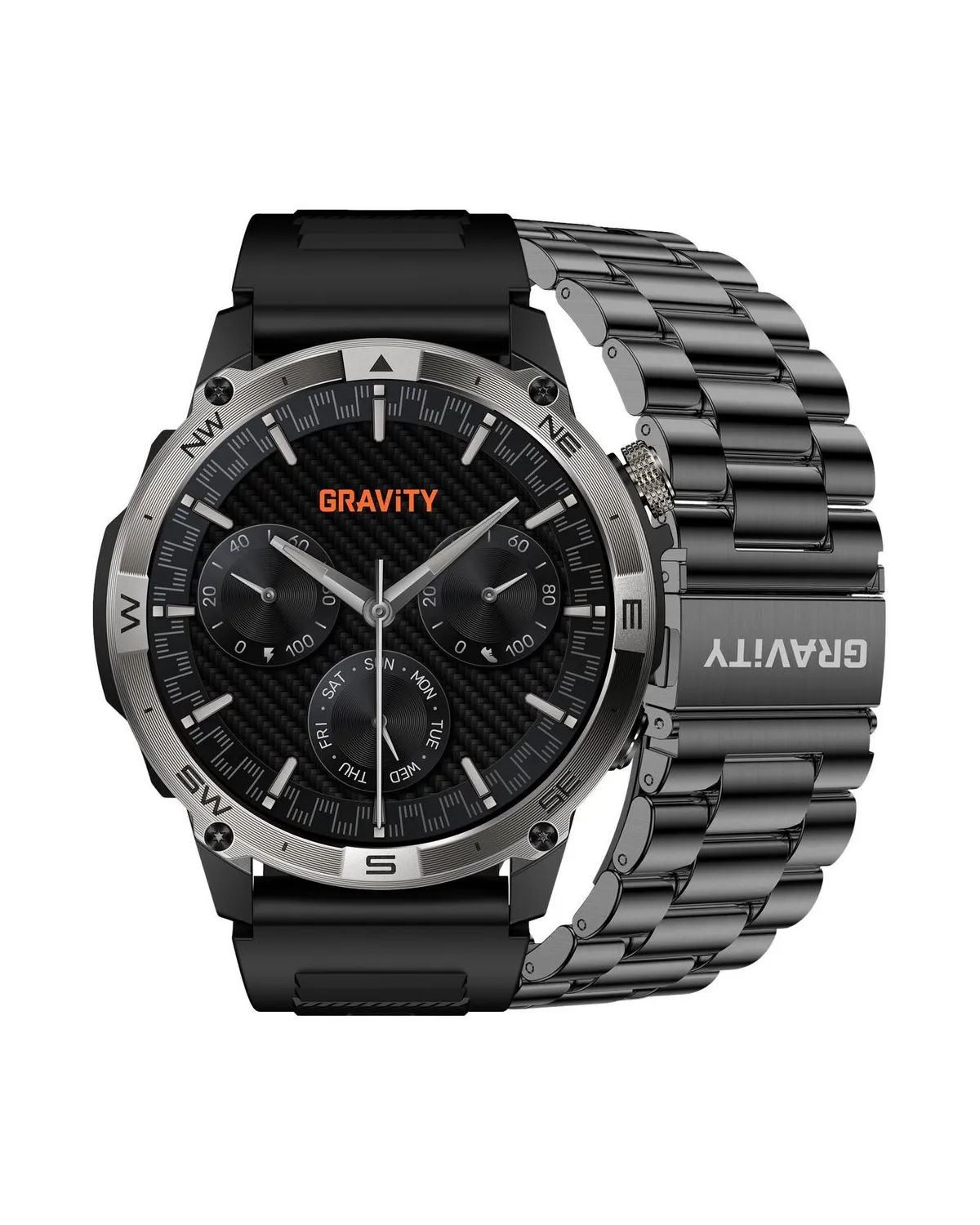 SMARTWATCH MĘSKI GRAVITY GT46-1 - AMOLED, DODATKOWA BRANSOLETA(sg055a)