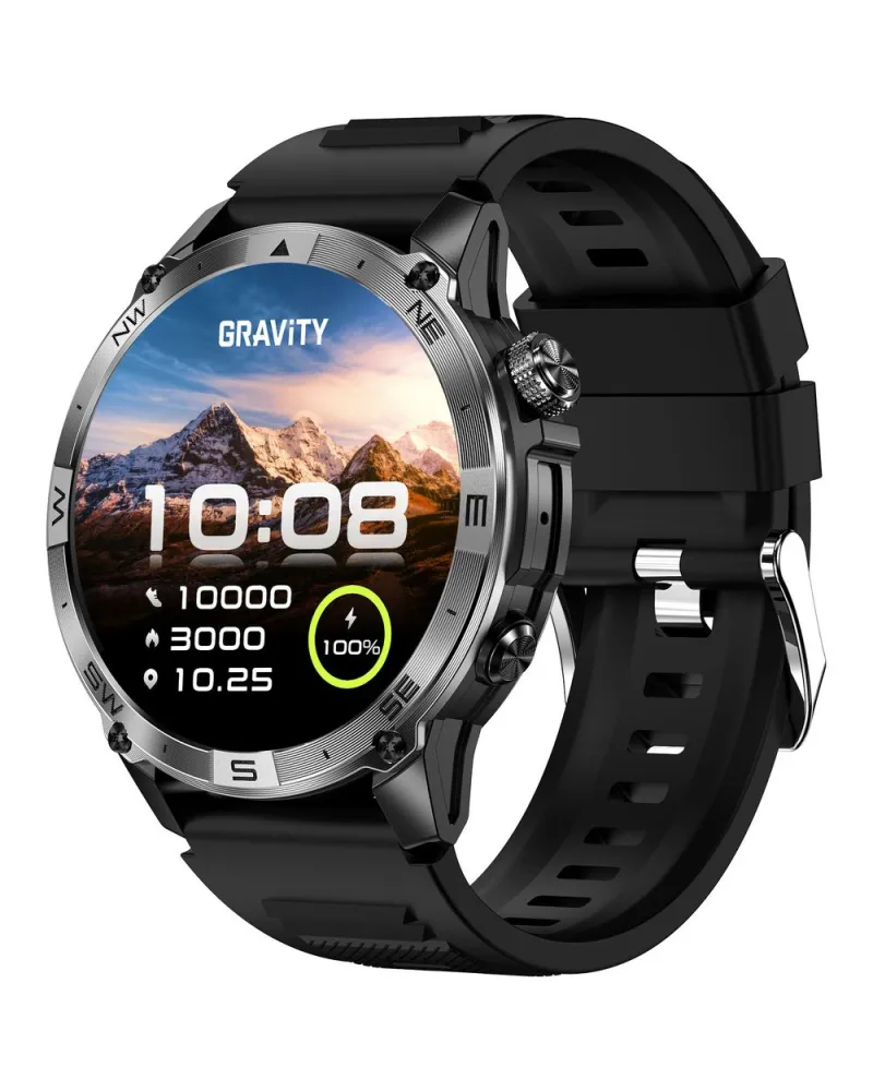 SMARTWATCH MĘSKI GRAVITY GT46-1 - AMOLED, DODATKOWA BRANSOLETA(sg055a)