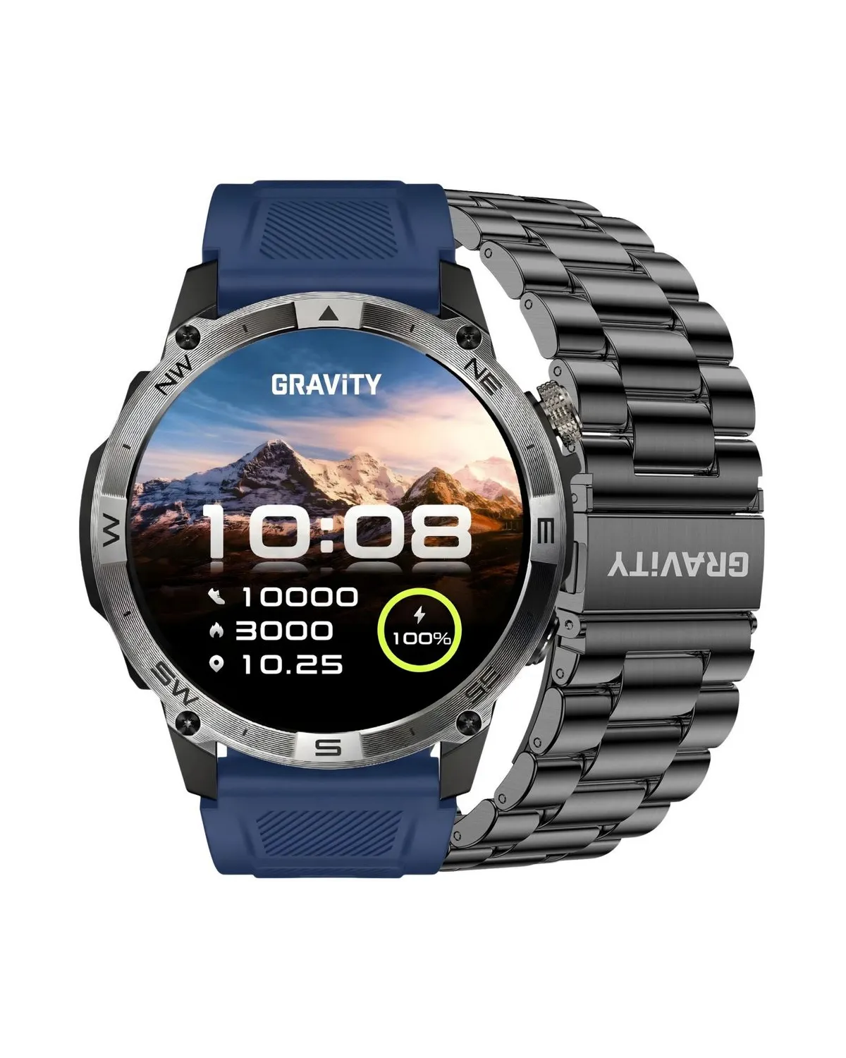 SMARTWATCH MĘSKI GRAVITY GT46-2 - AMOLED, DODATKOWA BRANSOLETA(sg055b)