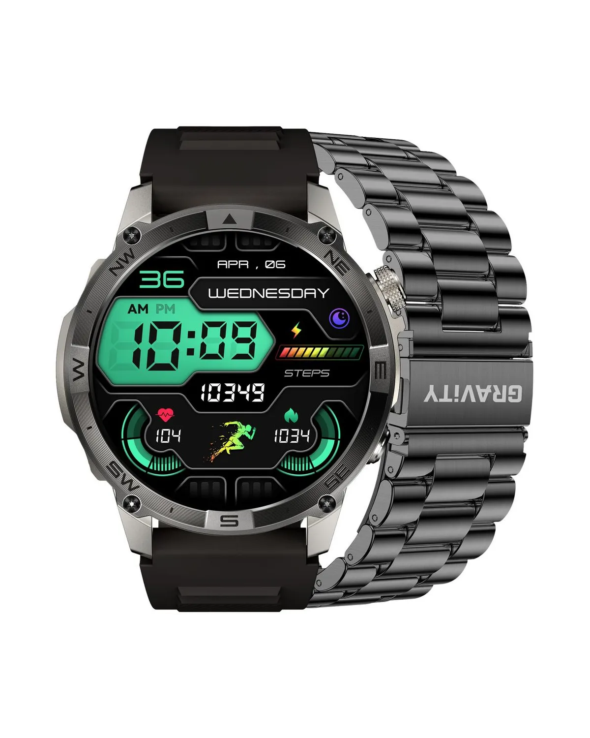 SMARTWATCH MĘSKI GRAVITY GT46-3 - AMOLED, DODATKOWA BRANSOLETA (sg055c)