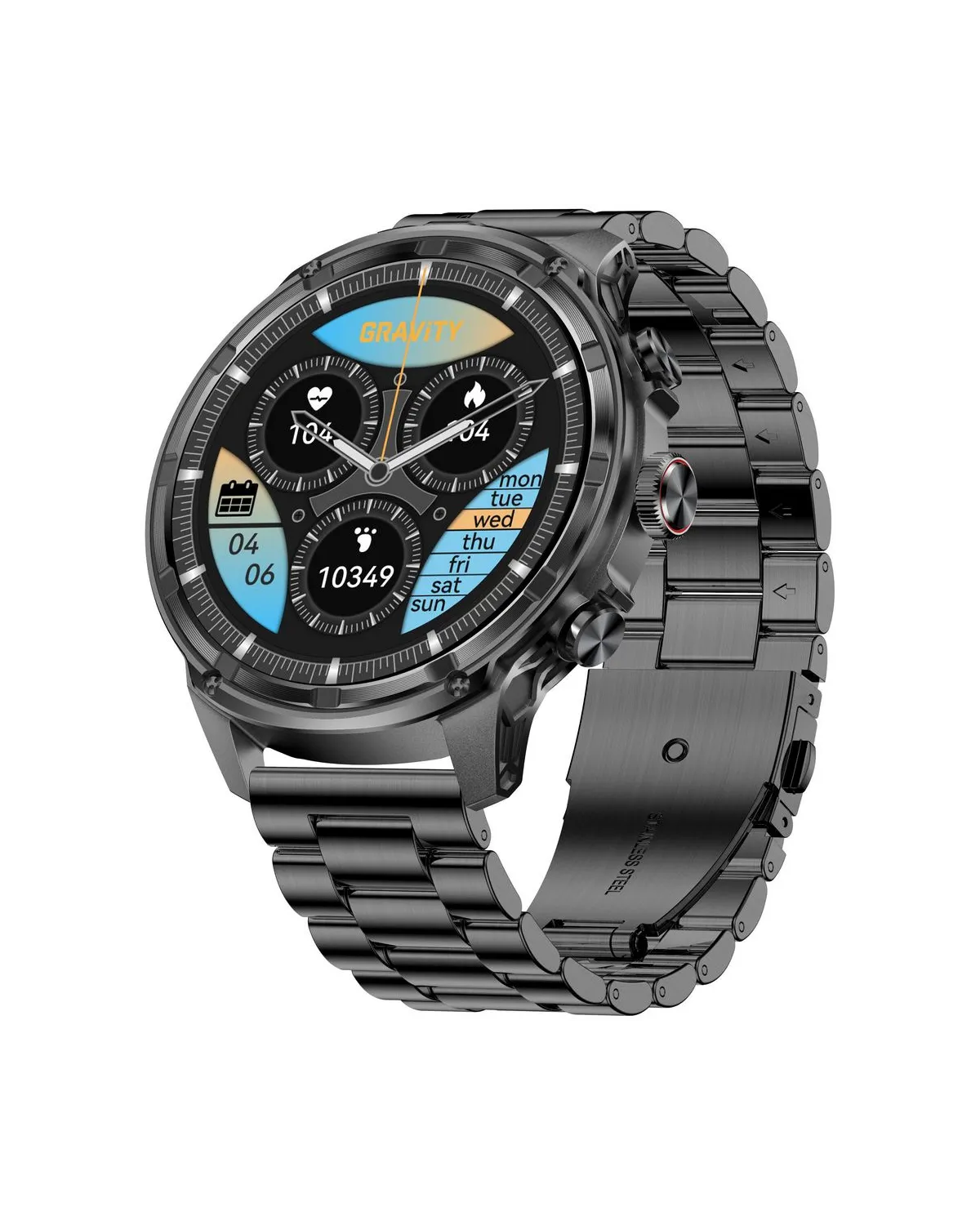SMARTWATCH MĘSKI GRAVITY GT41-1 - BLUETOOTH CALL, DODATKOWA BRANSOLETA (sg053a)