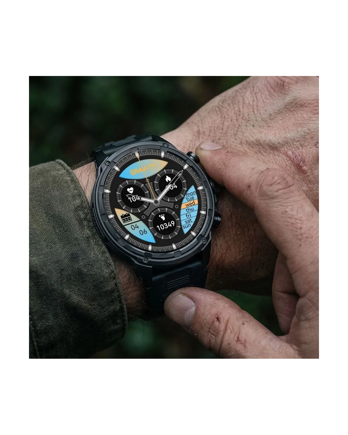 SMARTWATCH MĘSKI GRAVITY GT41-1 - BLUETOOTH CALL, DODATKOWA BRANSOLETA (sg053a)