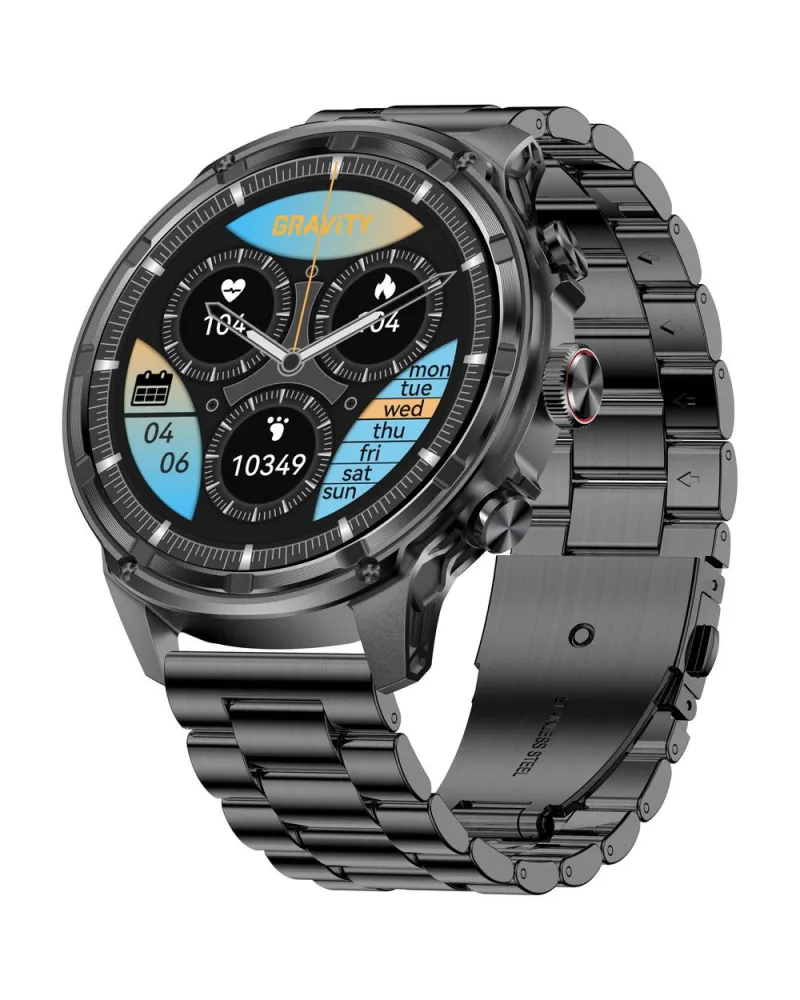 SMARTWATCH MĘSKI GRAVITY GT41-4 - BLUETOOTH CALL, DODATKOWA BRANSOLETA (sg053d)