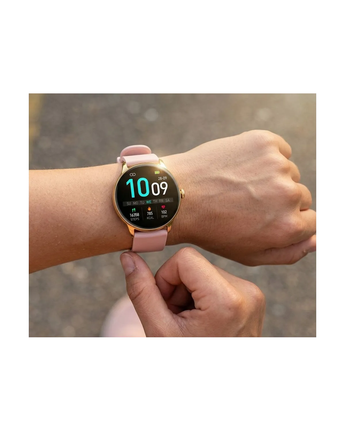 SMARTWATCH DAMSKI GRAVITY GT31-1 - AMOLED, DODATKOWY PASEK (sg052a)