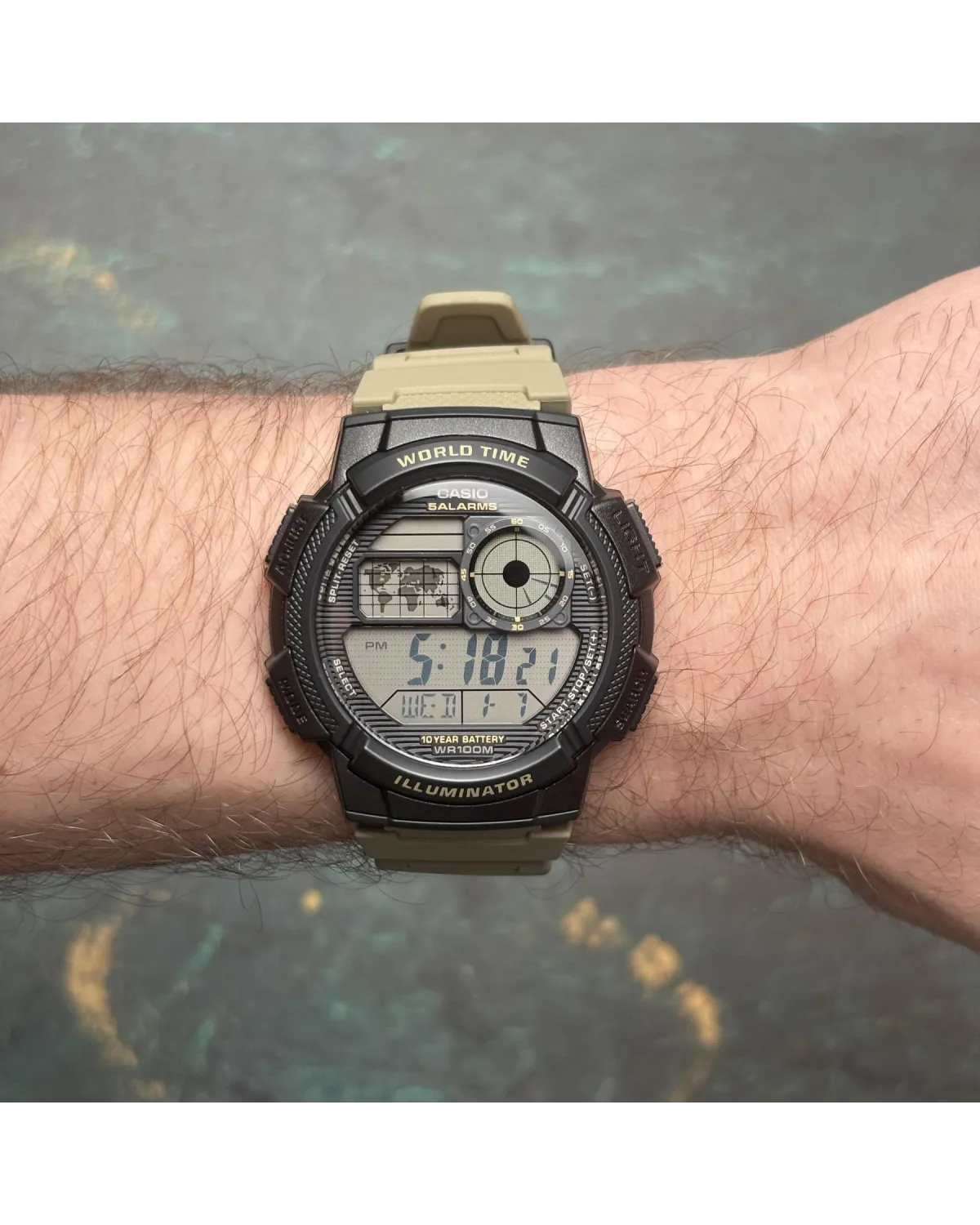 ZEGAREK MĘSKI CASIO AE-1000W-5AVEF (zd073i) - WORLD TIME + BOX