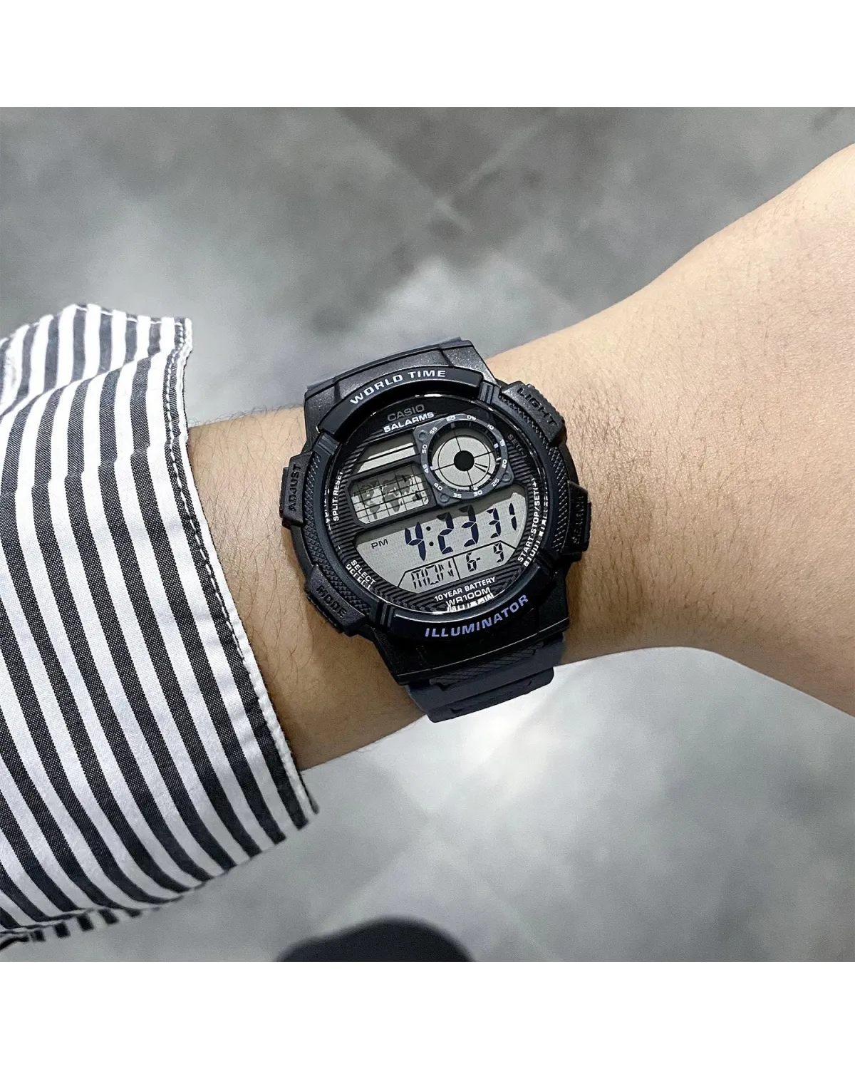 ZEGAREK MĘSKI CASIO AE-1000W-8AVEF (zd073j) - WORLD TIME + BOX