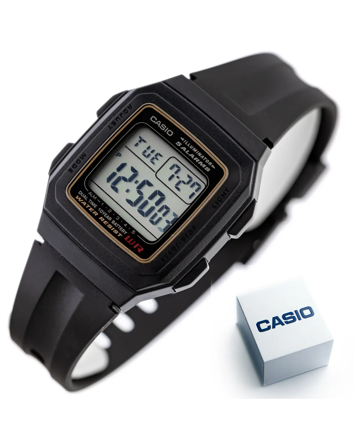 ZEGAREK MĘSKI CASIO F-201WA-9A (zd164a) - KLASYKA + BOX