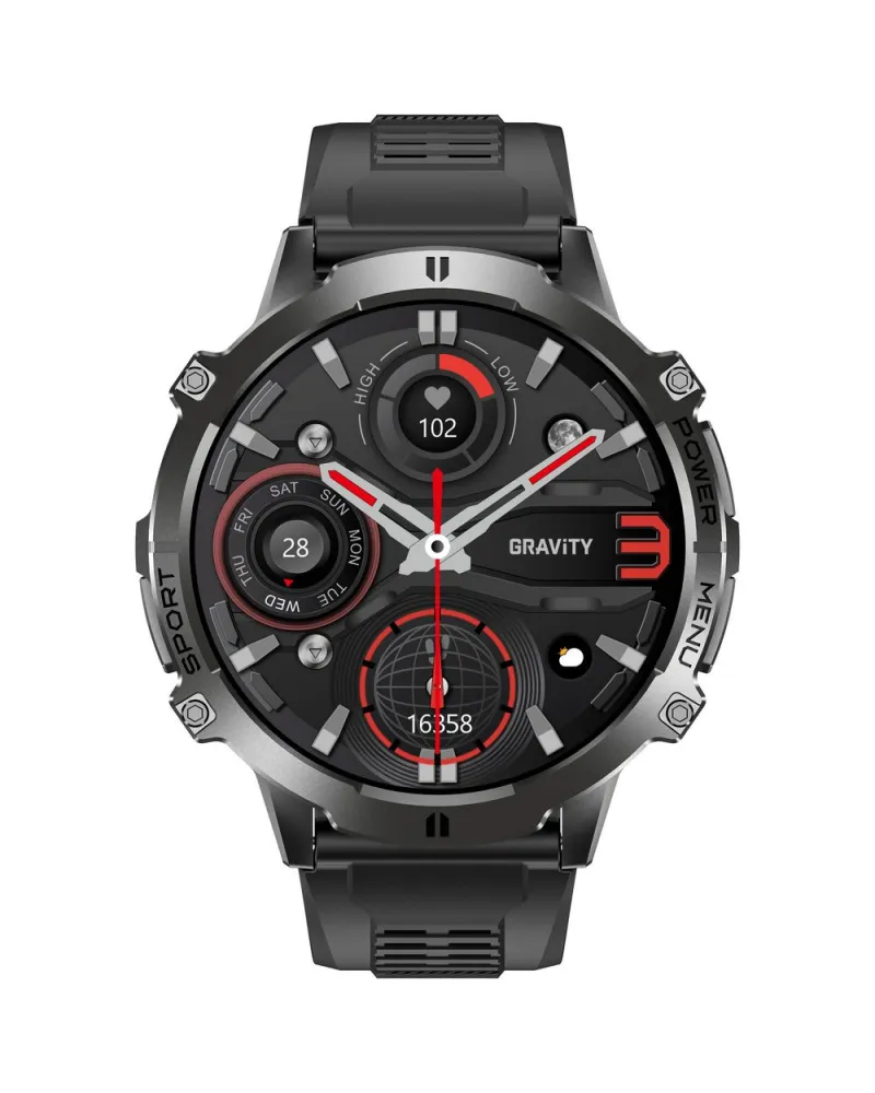 SMARTWATCH MĘSKI GRAVITY GT42-1 - AMOLED, DODATKOWA BRANSOLETA (sg056a)