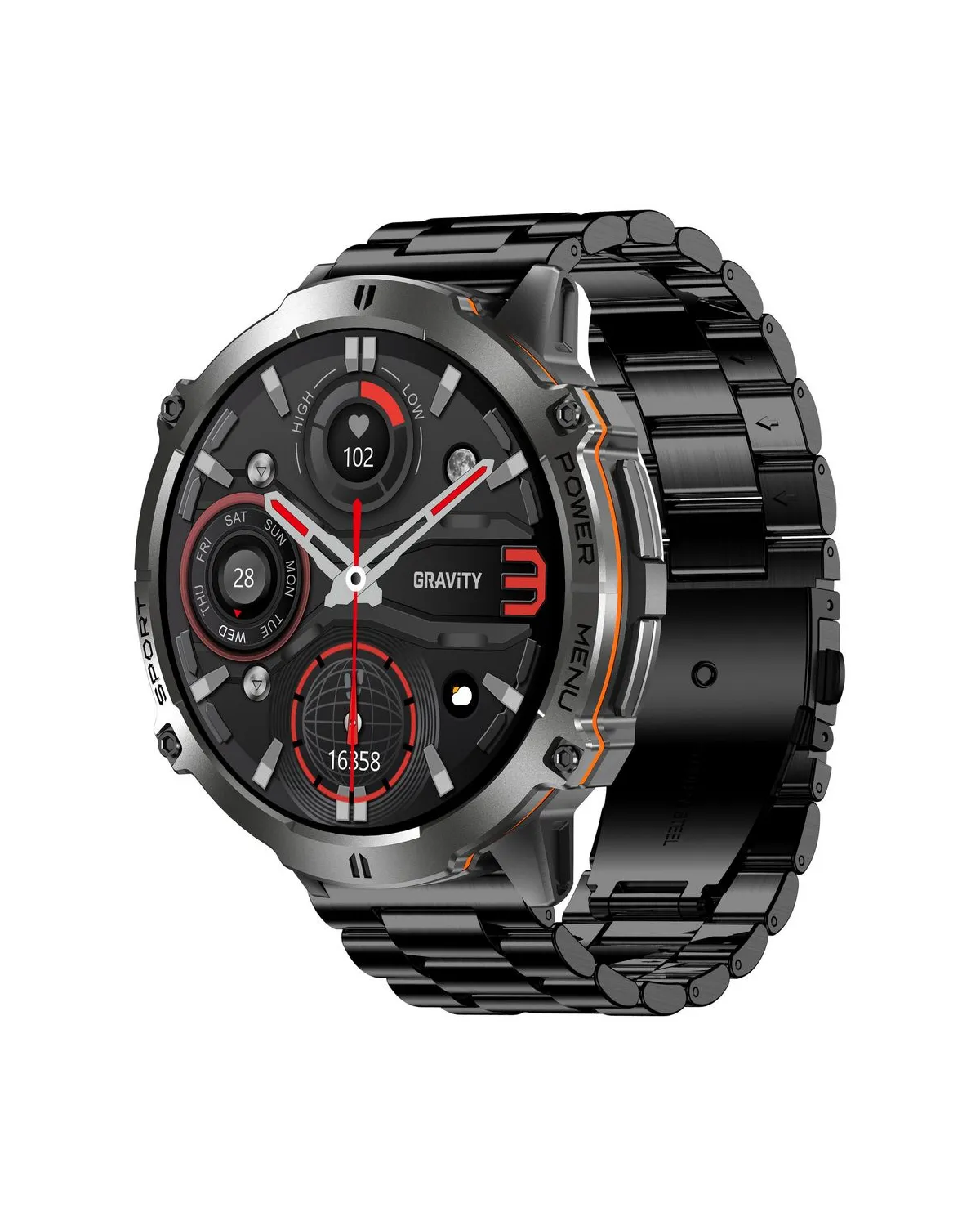 SMARTWATCH MĘSKI GRAVITY GT42-2 - AMOLED, DODATKOWA BRANSOLETA (sg056b)