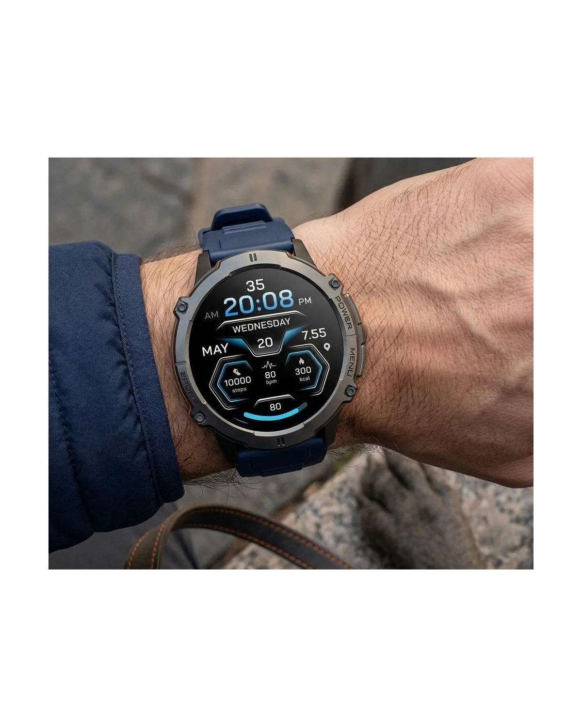 SMARTWATCH MĘSKI GRAVITY GT42-2 - AMOLED, DODATKOWA BRANSOLETA (sg056b)