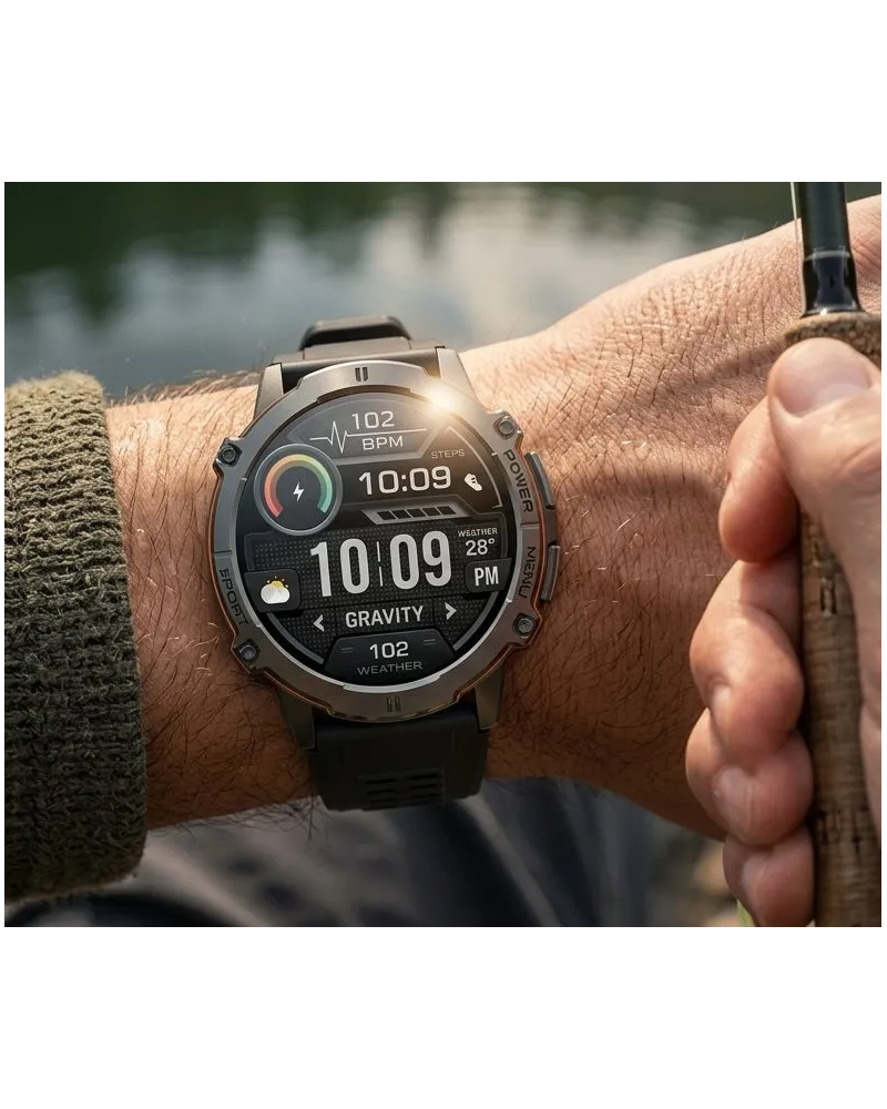 SMARTWATCH MĘSKI GRAVITY GT42-3 - AMOLED, DODATKOWA BRANSOLETA (sg056c)