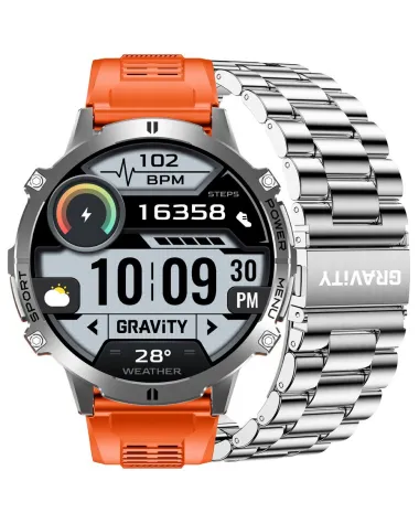 SMARTWATCH MĘSKI GRAVITY GT42-4 - AMOLED, DODATKOWA BRANSOLETA (sg056d)