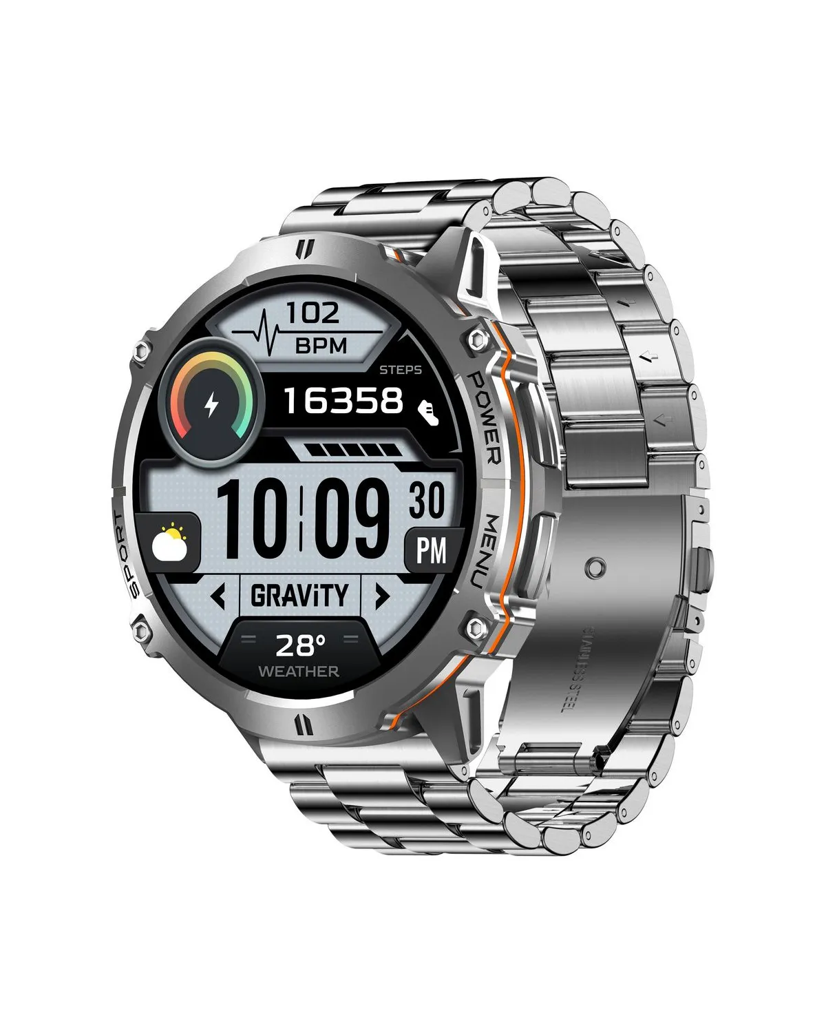 SMARTWATCH MĘSKI GRAVITY GT42-4 - AMOLED, DODATKOWA BRANSOLETA (sg056d)