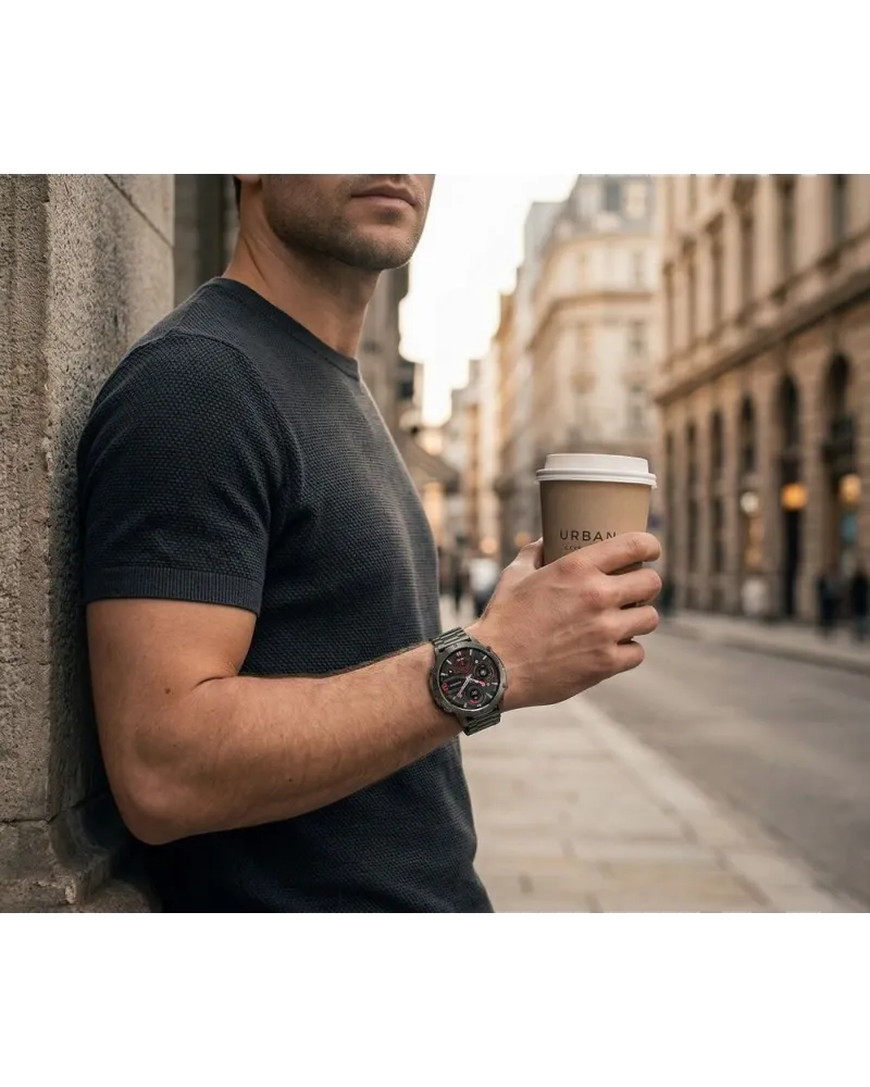 SMARTWATCH MĘSKI GRAVITY GT42-5 - AMOLED, DODATKOWA BRANSOLETA (sg056e)