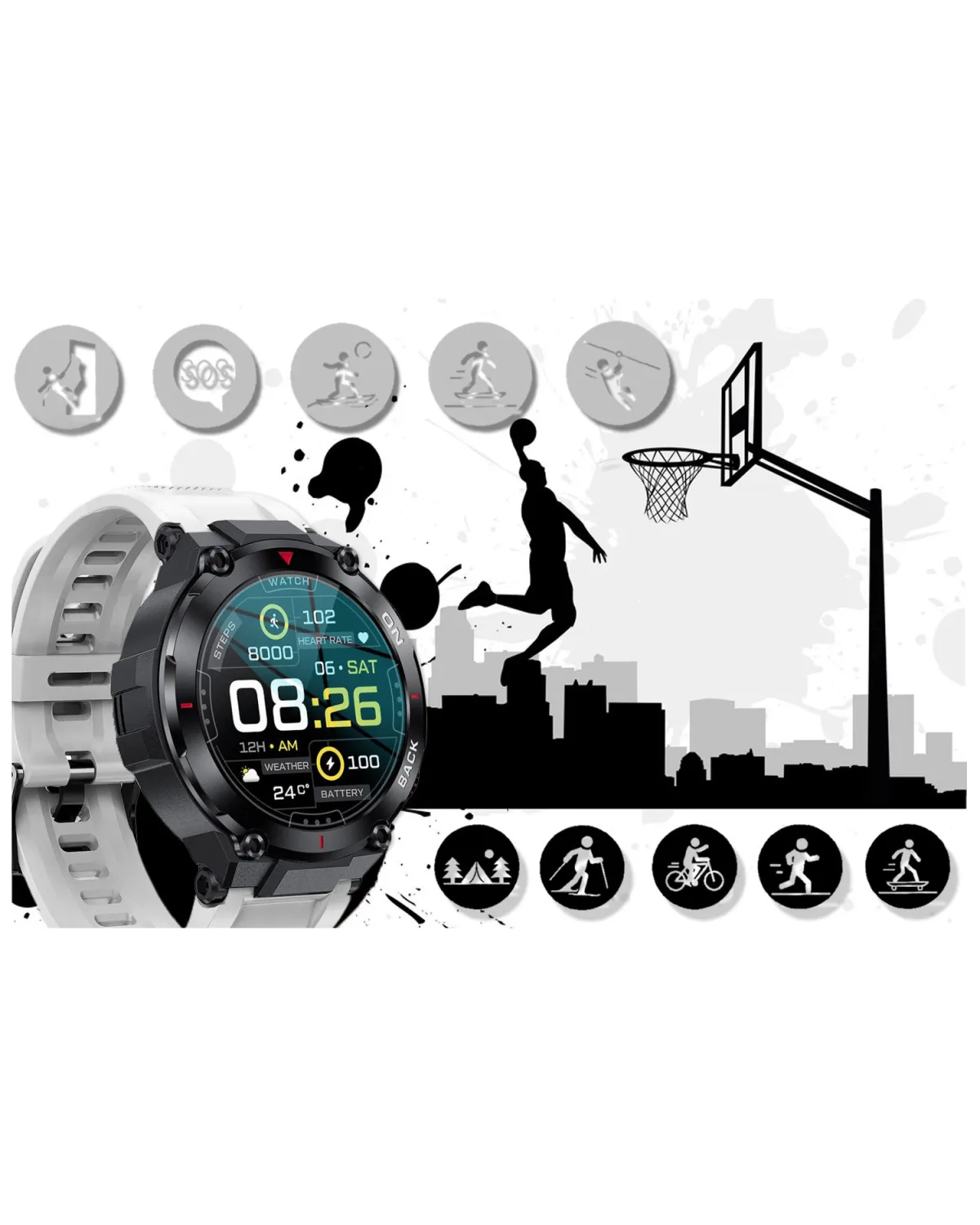 SMARTWATCH MĘSKI GRAVITY GT8-6 - z GPS (sg017f)