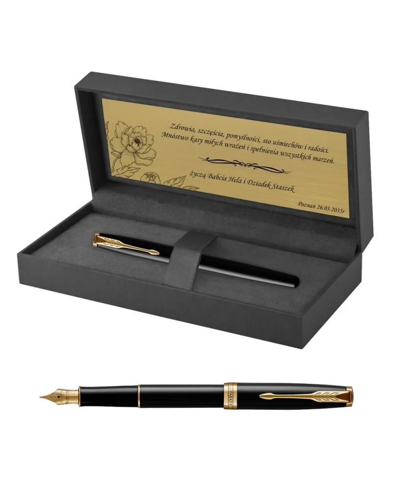 Pióro wieczne Parker Sonnet Czarne GT w Pudełku z Grawerem (1931495/1) Pióro wieczne Parker Sonnet Czarne GT w Pudełku z Grawerem (1931495/1)