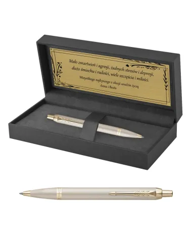 Długopis Parker IM Professionals Monochrome Champagne  w Pudełku z Grawerem (2172956/1)
