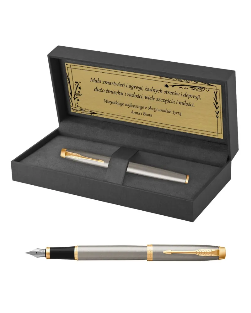 Pióro wieczne Parker IM Brushed Metal GT w Pudełku z Grawerem (1931649/1) Pióro wieczne Parker IM Brushed Metal GT w Pudełku z Grawerem (1931649/1)