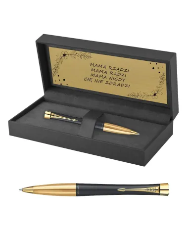Długopis Parker Urban Czarny Matowy GT w Pudełku z Grawerem (2143640/3)