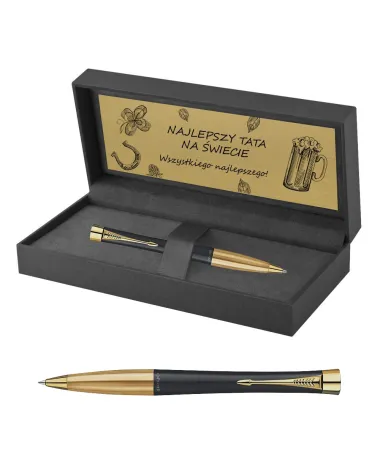 Długopis Parker Urban Czarny Matowy GT w Pudełku z Grawerem (2143640/4)