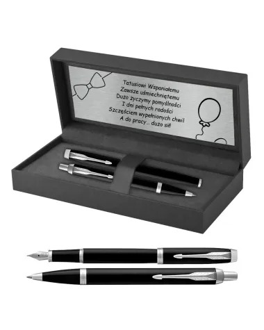 Długopis i Pi&oacute;ro Parker IM Czarny Matowy CT w Pudełku z Grawerem (2143632/9)