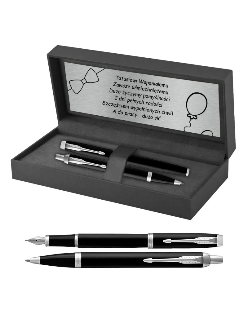 Długopis i Pióro Parker IM Czarny Matowy CT w Pudełku z Grawerem (2143632/9) Długopis i Pióro Parker IM Czarny Matowy CT w Pudełku z Grawerem (2143632/9)