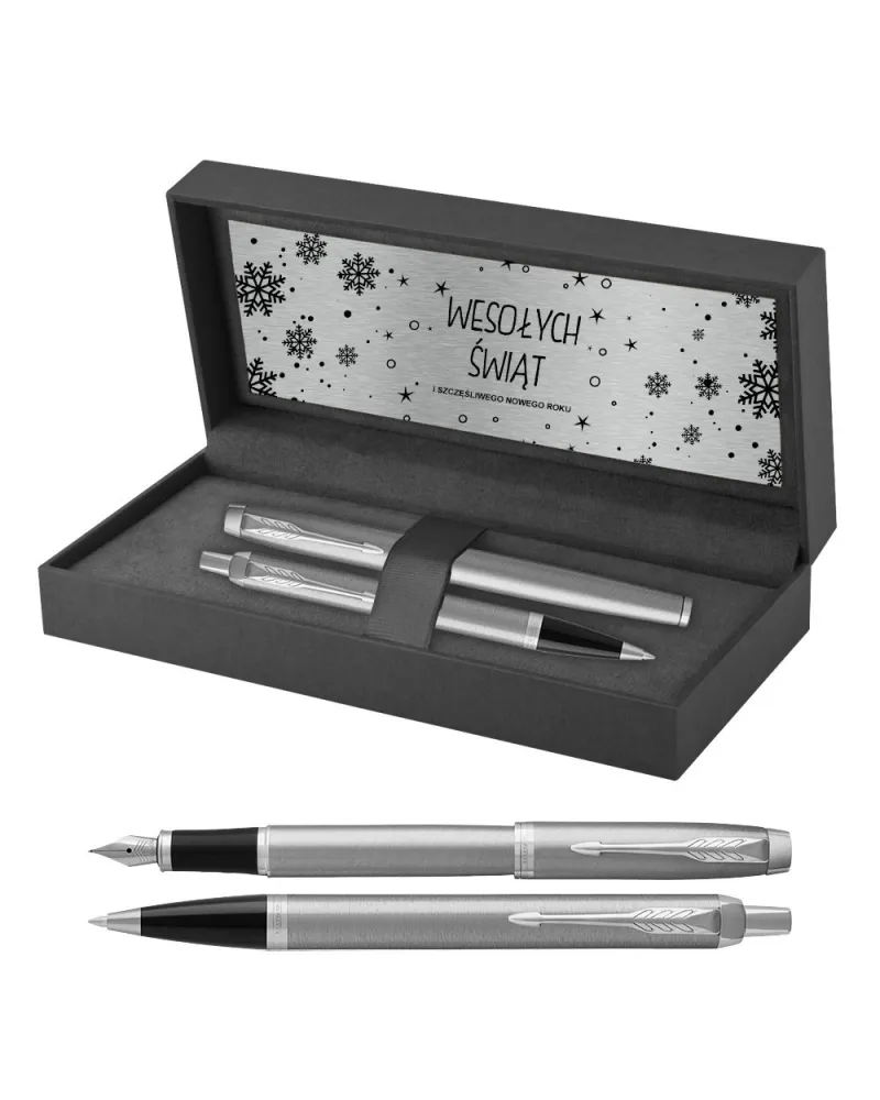 Długopis i Pióro Parker IM Srebrny CT w Pudełku z Grawerem (2143631/6) Długopis i Pióro Parker IM Srebrny CT w Pudełku z Grawerem (2143631/6)