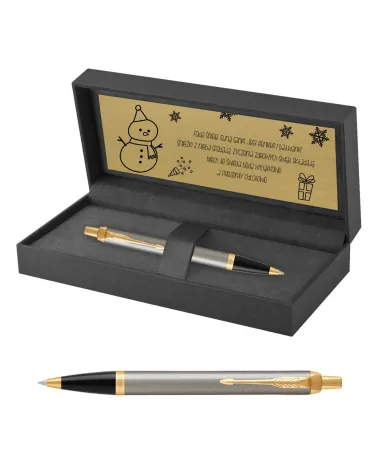 Długopis Parker IM Brushed Metal GT w Pudełku z Grawerem (1931670/3)